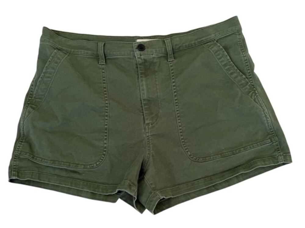 Madewell Dark Green Utility Flat Front Shorts - Size 33